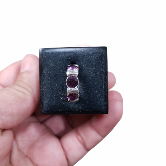 Silver & Purple Gem Charm - Picture 3 of 4